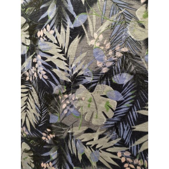 Crane Women's Size XXL Blue Tropical Floral Asymmetric Layered Back Tank Top - Picture 2 of 6